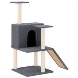 Rascador Para Gatos Con Postes De Sisal Gris Oscuro 109 Cm Vidaxl