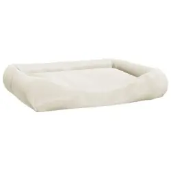 Vidaxl cama rectangular acolchada beige para mascotas