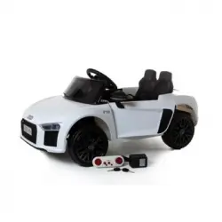 Audi R8 Spyder Licenciado 12v Blanco - Coche Eléctrico Infantil Para Niños Batería 12v Con Mando Control Remoto