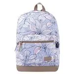 Mochila urbana Totto Tocax morado y flores rosas