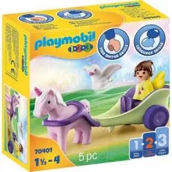 70401 Coche De Caballos Con Unicornio Y Hada, Playmobil 1.2.3