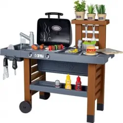 Cocina Exterior Evolutiva Parrilla Con Llamas - 40 Accesorios Smoby