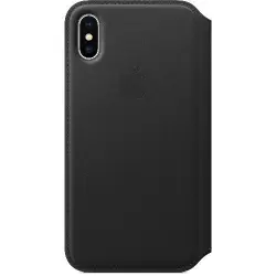 Funda Apple Leather Folio Negro para iPhone X