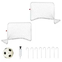 Set De 2 Porterías De Fútbol Homcom Poliéster Metal, 78x46x56 Cm